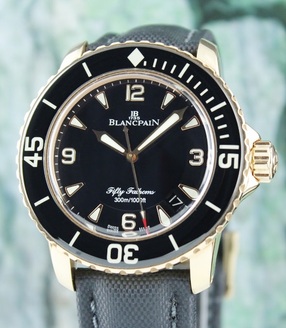 (image for) Blancpain Fifty Fathoms 45mm 18K Rose Gold Automatic Watch / 5015-3630-52B